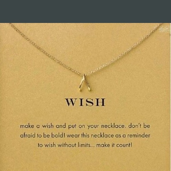 Jewelry - “Wish” Wishbone Gold Dipped Dainty Necklace
